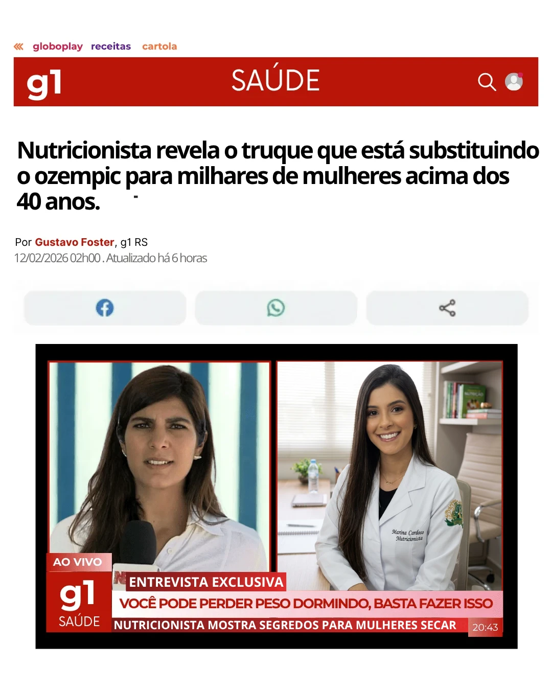 Matéria sobre metabolismo e emagrecimento